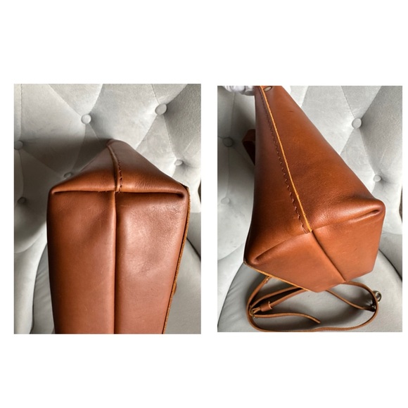 PORTLAND LEATHER GOODS Eco Crossbody
Messenger Top Handle Tote Patina Honey - Picture 10 of 10